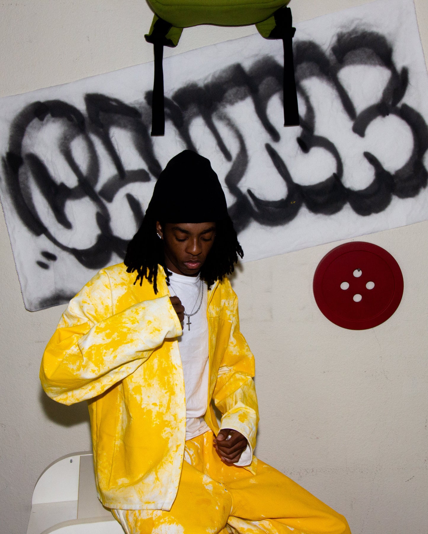 YELLOW ACRYLIC DENIM JACKET