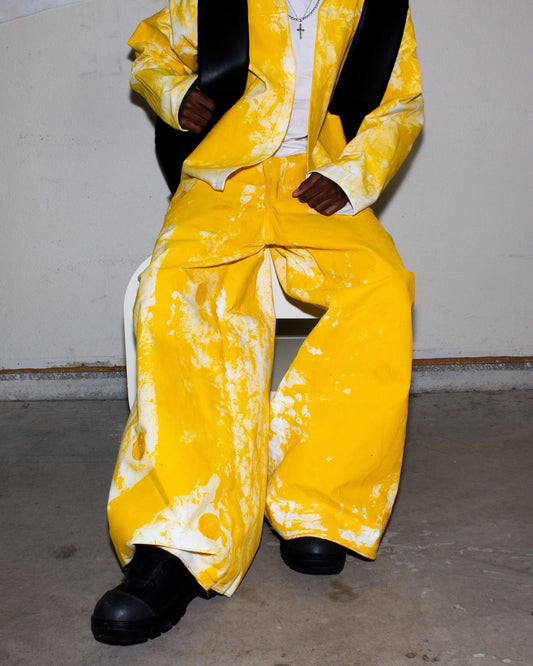 YELLOW ACRYLIC DENIM PANTS