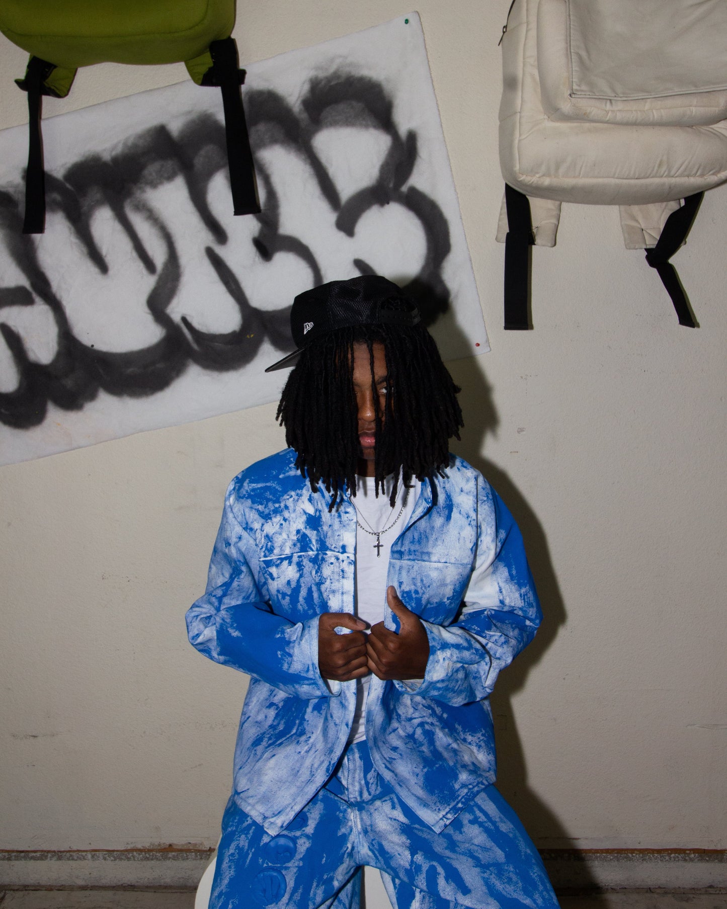 BLUE ACRYLIC DENIM JACKET